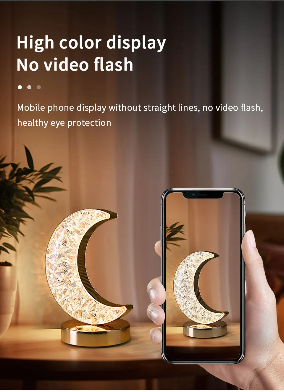 Moon Star Led Night Light Rechargeable Crystal Table Lamp Touch Switch Dimmable Ramadan Room Decor Ambient 3D Moon Lamp Eid Gift