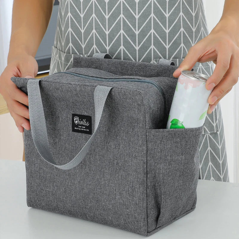 Stitch Insulated Lunch Bag - Waterproof Oxford Cloth, Aluminum Foil, Portable & Reusable Square Tote for Work, School, Picnic
