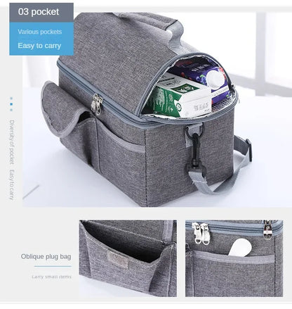 Lunch Bag Reusable Insulated Thermal Bag Women Men Multifunctional 8L Cooler and Warm Keeping Lunch Box Leakproof Waterproof