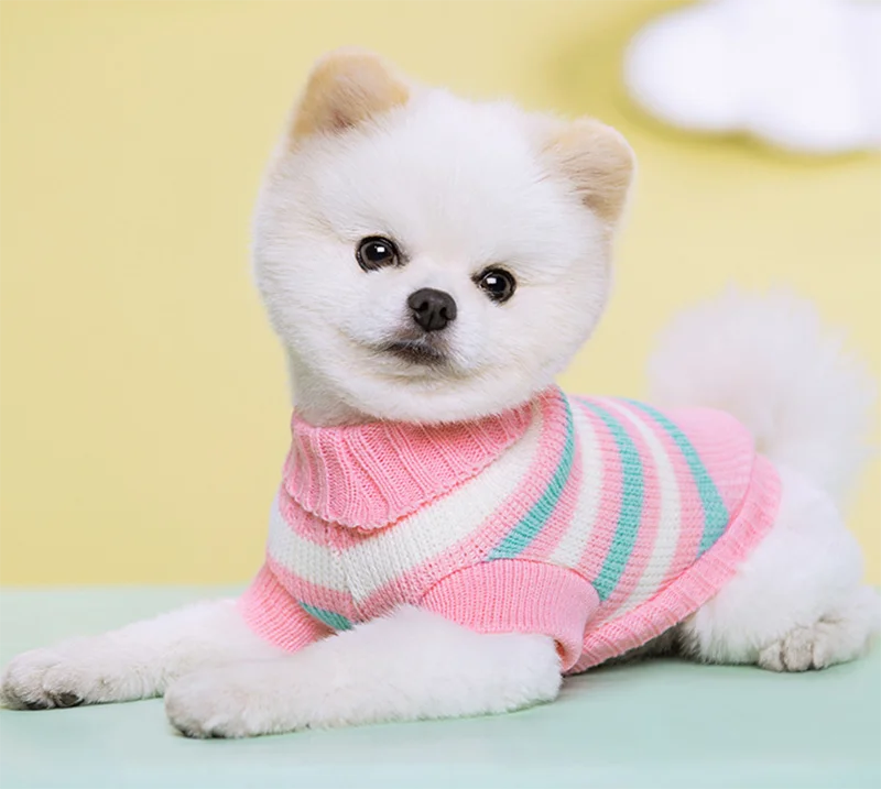 Small Dog Knitted Sweater Dog Heart Sweater Chihuahua Schnauzer Warm Dog Clothes Winter for Small Puppy Cat Pets Pet Supplies