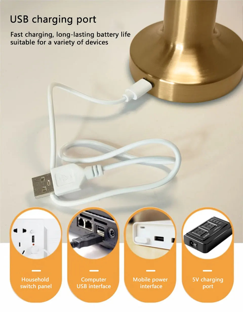 LED Table Light Metal Touch Desktop Decorative Lamp Rechargeable Night Lights For Bar Coffee Table Restaurant Decoration Light