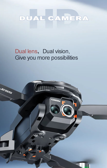 2025 S168 RC Drone Brushless Motor 8K HD Dual Cameras Optical Flow Positioning and Intelligent Obstacle Avoidance Aircraft Toy