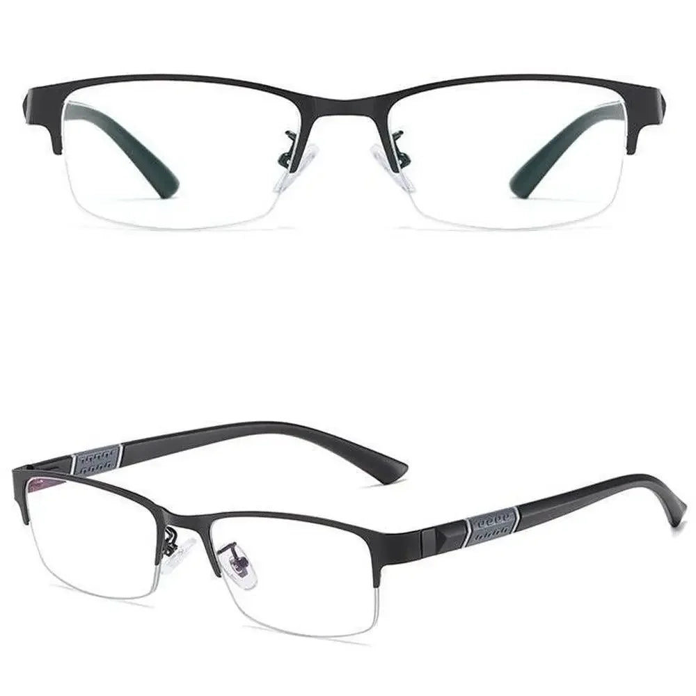 Metal Anti-blue Light Reading Glasses Farsighted Eyeglasses Men Business Eyewear Diopter 0 +1.0 +1.5 +2.0 +2.5 +3.0 +3.5 +4.0