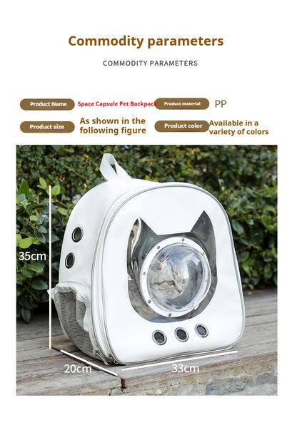 Space Capsule Pet Backpack 360° View/Breathable Mesh/Safety Strap Cat Carrier/Dog Carrier Transparent Bubble