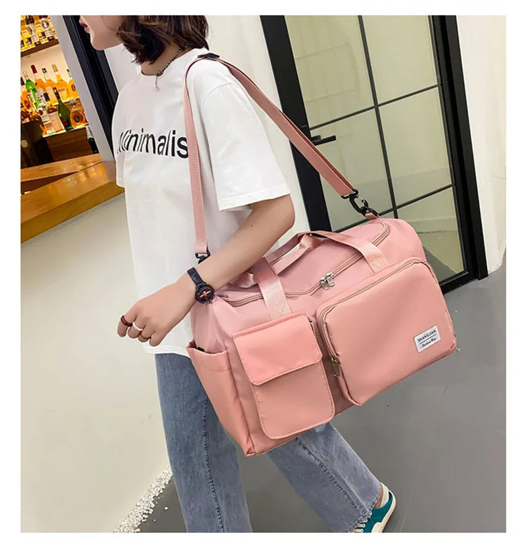 Carry On Travel Bag Large Capacity Gym Bag Weekender Overnight Duffle Bags With Shoe Compartment Sports Fitness Bags for Women