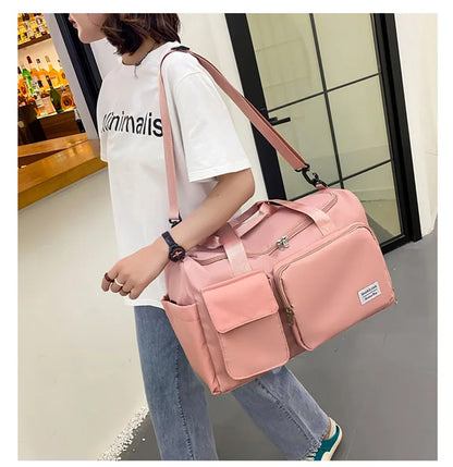 Carry On Travel Bag Large Capacity Gym Bag Weekender Overnight Duffle Bags With Shoe Compartment Sports Fitness Bags for Women