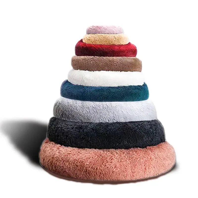 Round Pet Bed for Large,Medium and Small Dogs House Bed Soft Cats Bed Long Plush Dog House for Dogs House Winter Warm Sleeping
