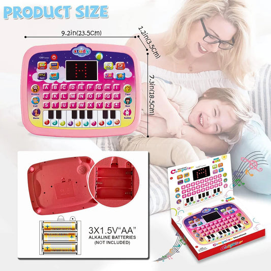 Kids Tablet, Educational Learning Pad with LED Screen, Early Development Interactive Electronic Toy for Boys & Girls