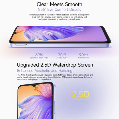 Ulefone Note 21 Smartphone 6.56" 90Hz 5000mAh Battery 4GB+128GB Unisoc T606 13MP Camera 4G Android 14 Mobile Phone
