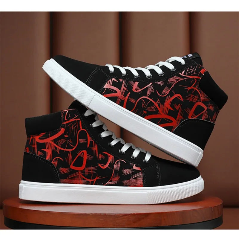 Men's Sneakers Fashion High Top Canvas Shoes Autumn New Casual Shoes for Men Lace Up Platform Vulcanized Shoes Big Size48 Tenis