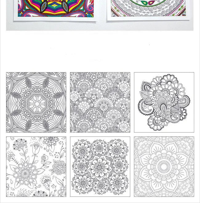 Mandala Painting Adult Stress Reduction Therapy Psychological Decompression Coloring Book Graffiti Painting Hardcover Art Book