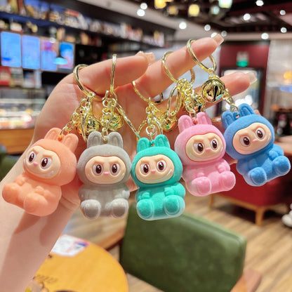 New Flocking Fabric Keychain Pendant Cute Blind Box Internet-famous Doll Student Bag Pendant