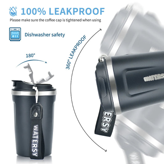 380ML Coffee Cup Stainless Steel Thermal Mug Double Wall Vacuum Insulated Water Bottle Office Home Portable Travel Car Mug