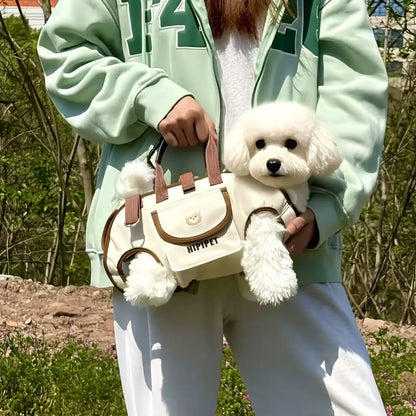 Practical and Stylish Hipipet Pet Carrier with Adjustable Straps and Handy Pocket for Easy Pet Transport