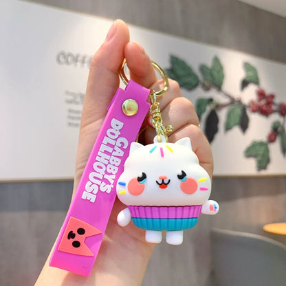 Cute Cat Keychain Anime Gabby Doll Keyring Keychains for Men Friends Key Chain Accessories Women's Bag Charms Jewelry Wholesale