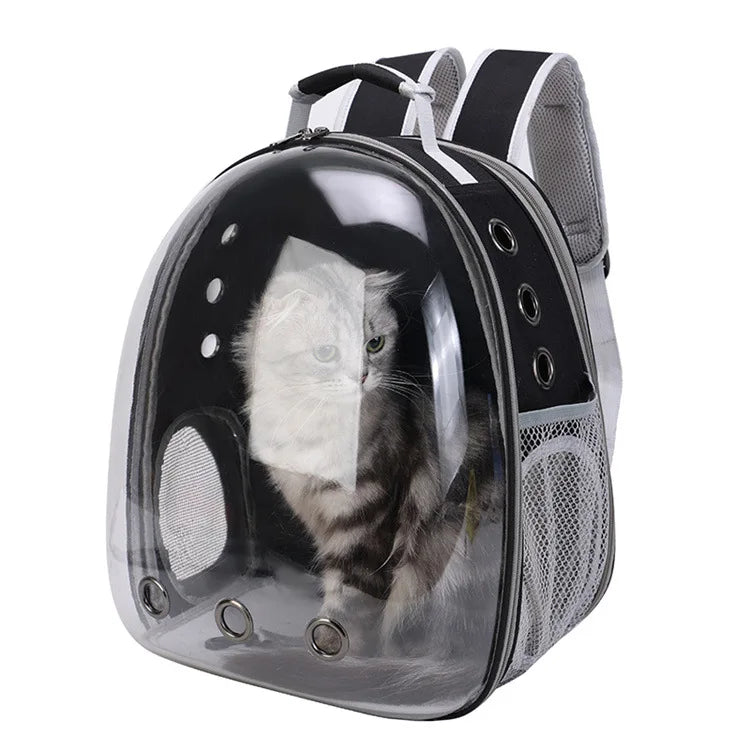 Pet Backpack Transparent Space Capsule Double Shoulder Cat Go Out Backpack Expandable Cat Bag Go Out Portable Small Dog Bag