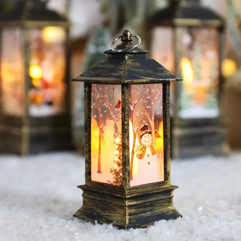 Santa Claus Snowman Lantern Light Merry Christmas Decoration For Home Christmas Tree Ornament Xmas Gifts Navidad 2024 New Year