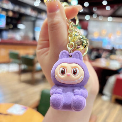 New Flocking Fabric Keychain Pendant Cute Blind Box Internet-famous Doll Student Bag Pendant