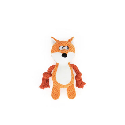 1pc Cartoon Animal Dog Toy Cute Plush Puppy Chew Pet Squeak Knot Toy Cartoon Rabbit Monkey