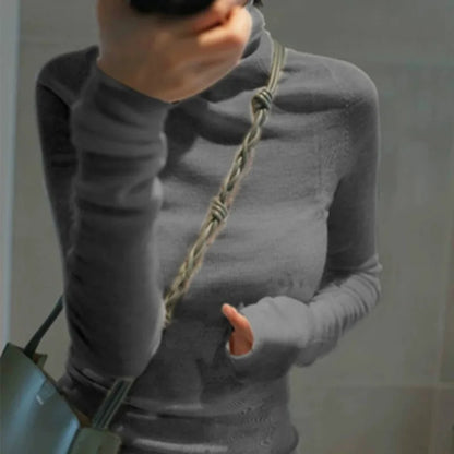 2023 New autumn/winter cashmere sweater women's turtleneck pullover ultra-thin pile neck sweater wool knit
