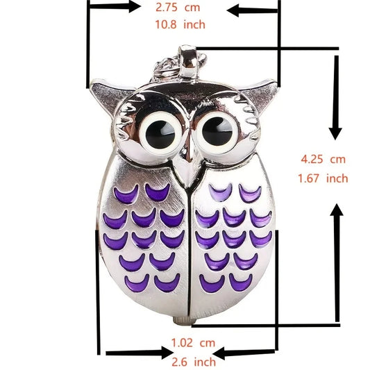 1PC Retro Silver Children's Cartoon Flip Creative Pocket Watch Necklace Women's Watch Student Watch Primary School Student Keych
