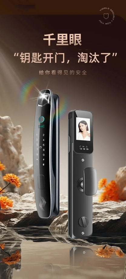3D Facial Recognition Intelligent Door Lock Fully Automatic Lock Password Lock Fingerprint Lock Home Intercom Graffiti Palm Vein