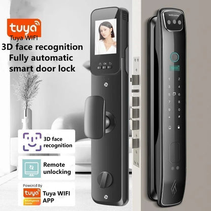 3D Facial Recognition Intelligent Door Lock Fully Automatic Lock Password Lock Fingerprint Lock Home Intercom Graffiti Palm Vein