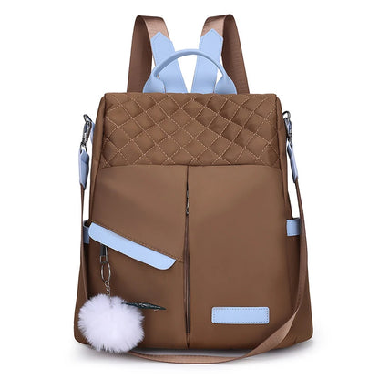 Women's Backpack Large Capacity Theft-Proof Handbag Shoulder Bag Elegant Women Travel Oxford Safety Black Backpack