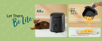 t Mini Air Fryer 2.1 Qt, 4-in-1 Small Airfryer, Roast, Reheat, Low-noise, Nonstick and Dishwasher Safe Basket, 30 In-App Recipes