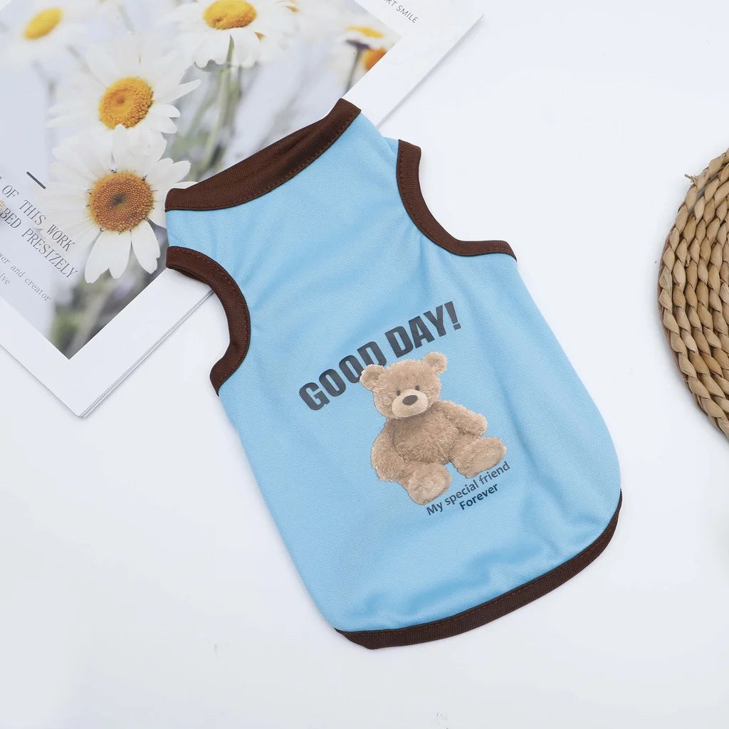 Cartoon Bear Dog Clothes Cute Cotton Dog Costume Pet T-shirt Cats Vest for Puppy Small Medium Dogs Shih Tzu Dog XS-XXL