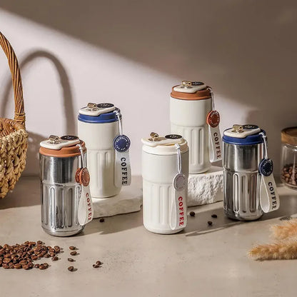 Double-layer Stainless Steel Vacuum Insulated Water Cup with Intelligence Temperature Display Thermal Travel Mug Coffee Hot Cup
