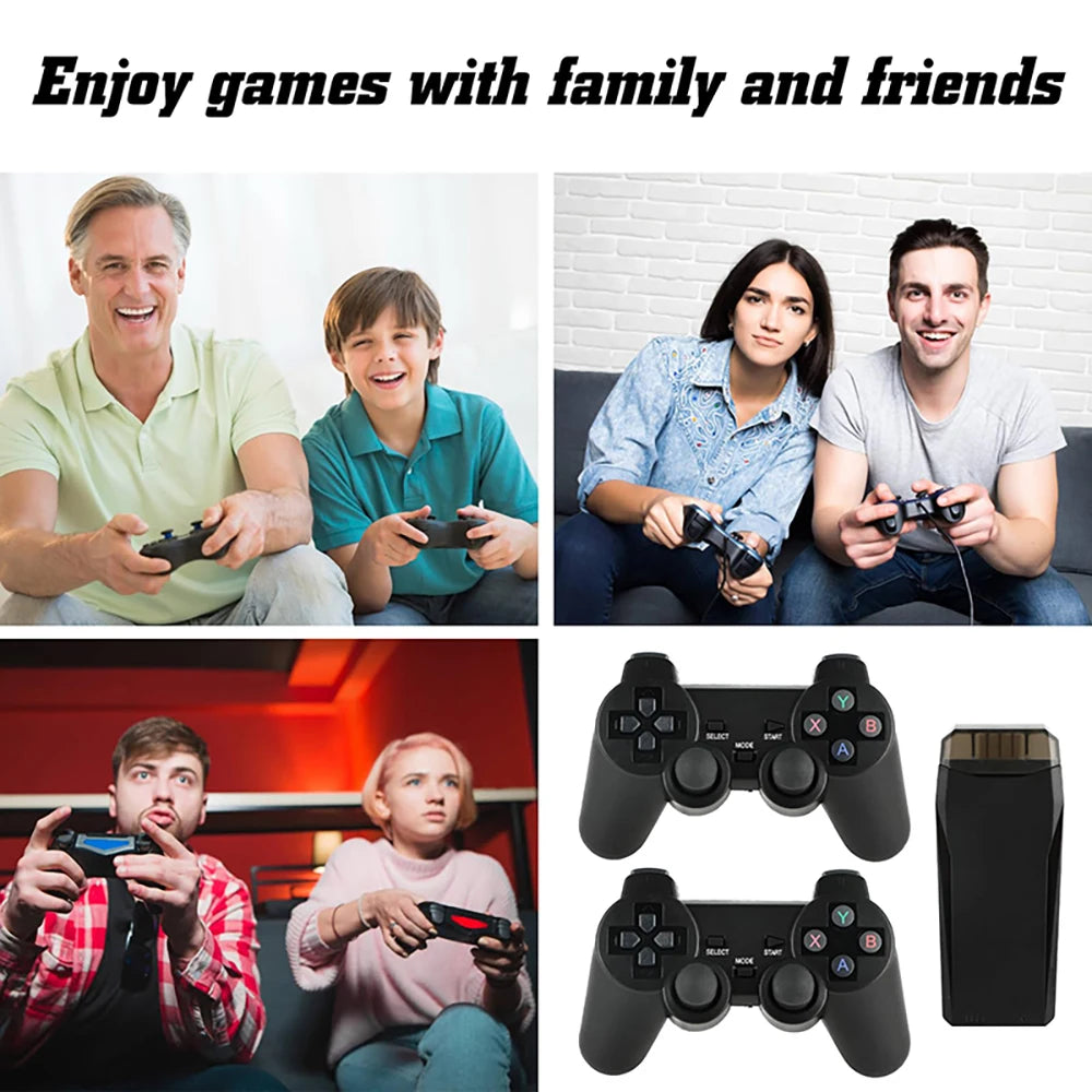 4K TV Game Stick Built-in 20000+ Games Retro Handheld Game Player NEW Video Game Console 64G 2.4G Wireless Controller Gamepad