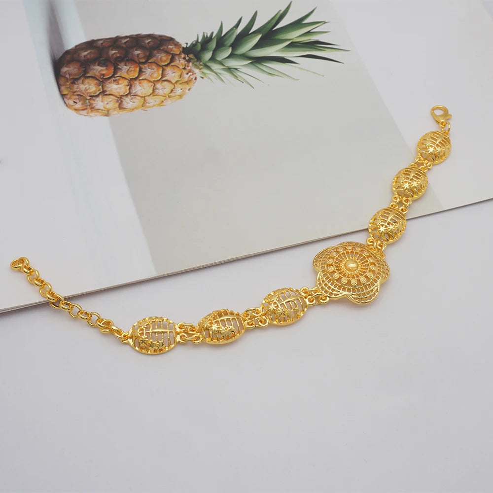 2023 Fine Jewelry Sets For Women Dubai Bridal Wedding Gifts Necklace Bracelet Earrings Ring Jewellery Set African Bead jewelry
