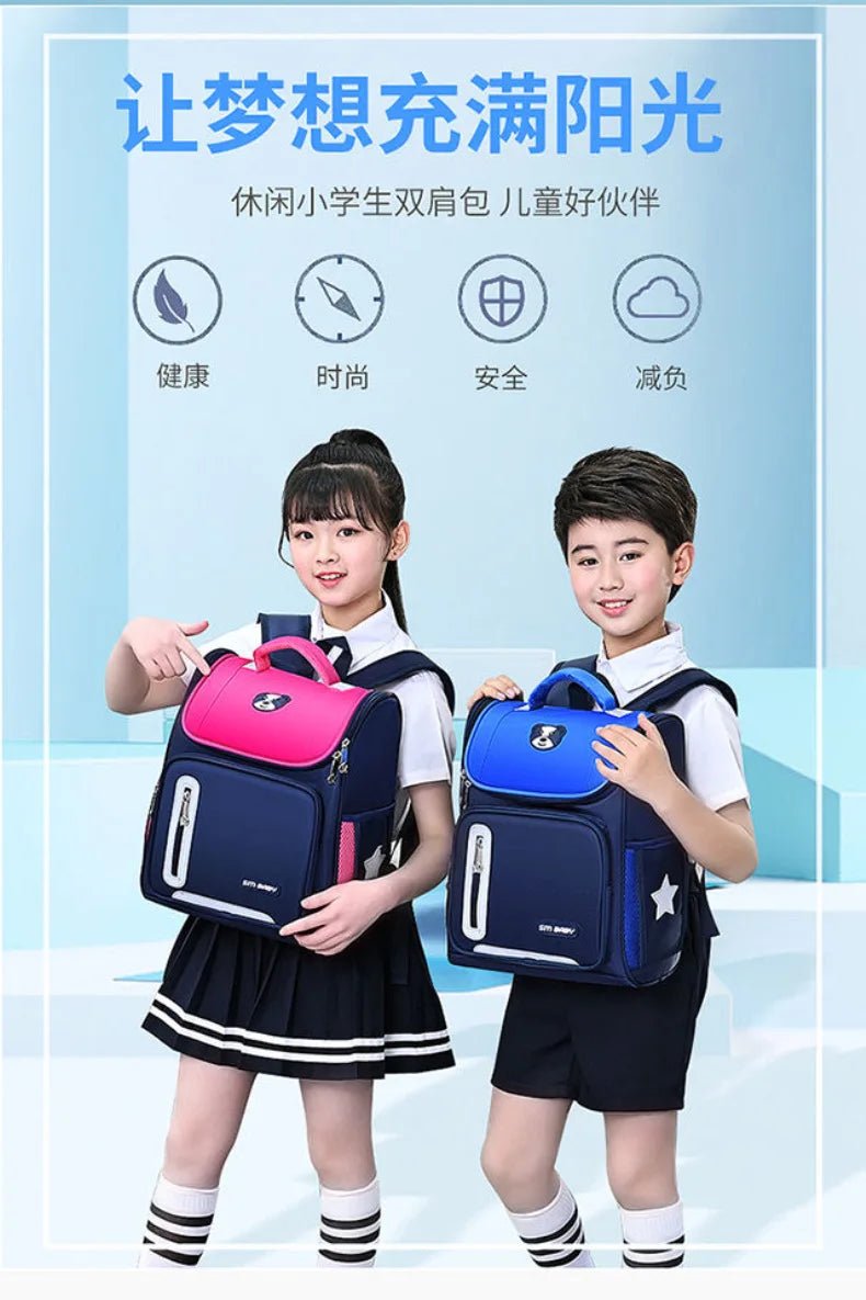 Students Simple Primary School Bags Boys 1-6 Grade Spine Protection Burden Reduction Schoolbag Girls Backpack Unisex Mochila Bag