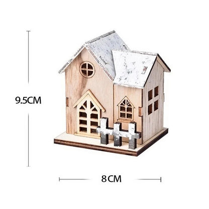 Wooden Cabin with LED Lights, Christmas Ornaments, Family Christmas Decorations, Christmas Cabin, Children's Gifts