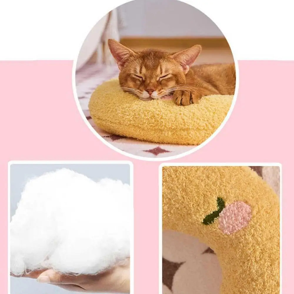 Pillows For Dogs Dog Pillow Soft Cushion Throw Pillow Half Donut Pet Calming Toy Puppy Pillow Embroidery Pattern Dog Bed Pillow