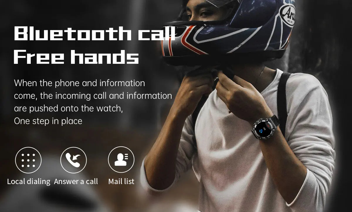 PG666 Outdoor Rugged Smart Watch Men IP68 Waterproof Bluetooth Call Smartwatch Multiple Sports Modes Blood Pressure Oxygen Watch