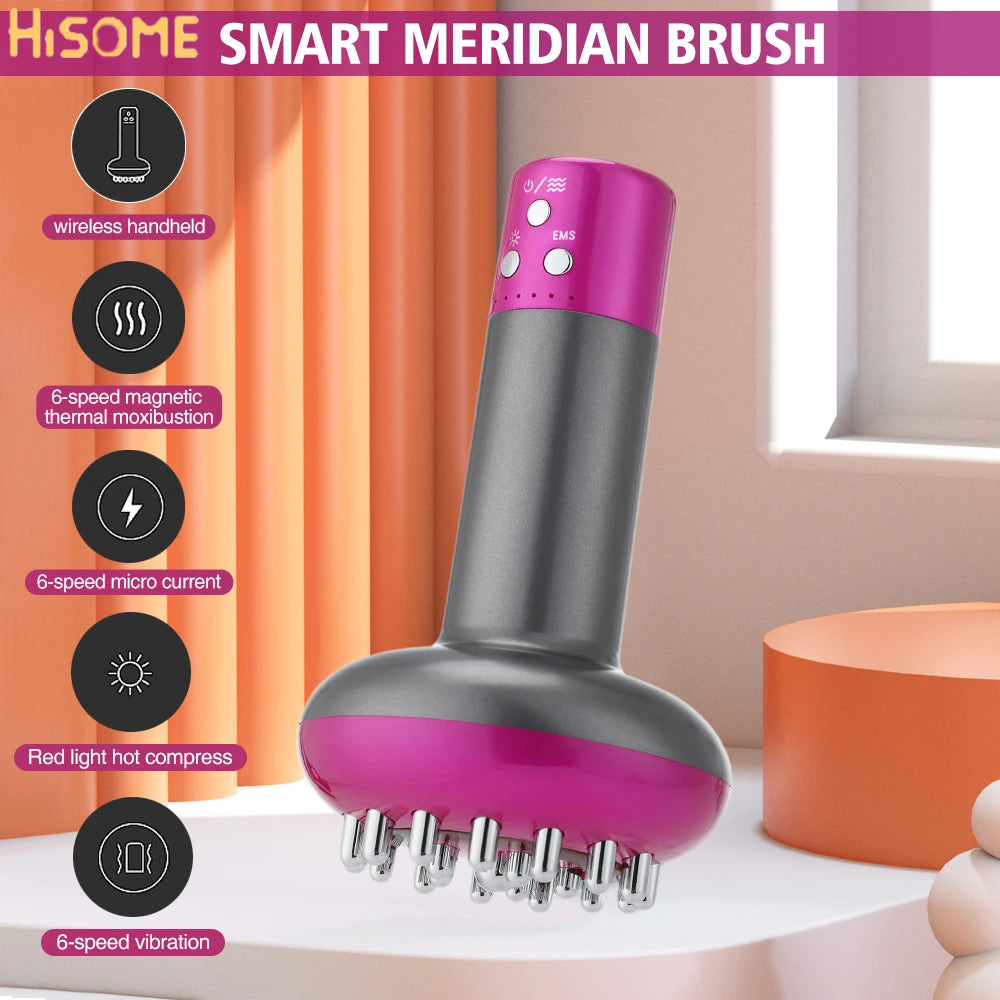 Electric Lymphatic Drainage Machine Meridian Body Massage Brush Microcurrent Anti Cellulite Guasha Physiotherapy Apparatus