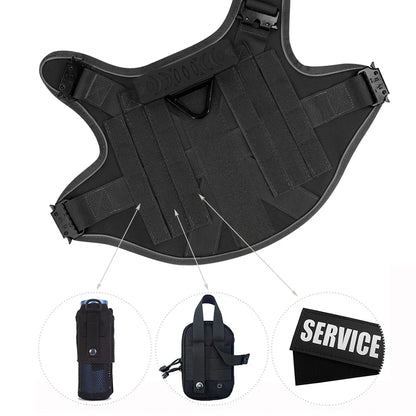 4 Metal Buckles Dog Harness Reflective Military Tactical Pet Training Walking Vest Soild Harnesses with Handle For Large Dogs