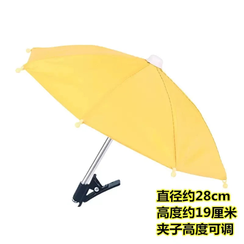 Mini Phone Sunshade Umbrella Car Accessory Motorcycle Phone Holder Cute Craft Car Decor Portable Waterproof Bracket Umbrella