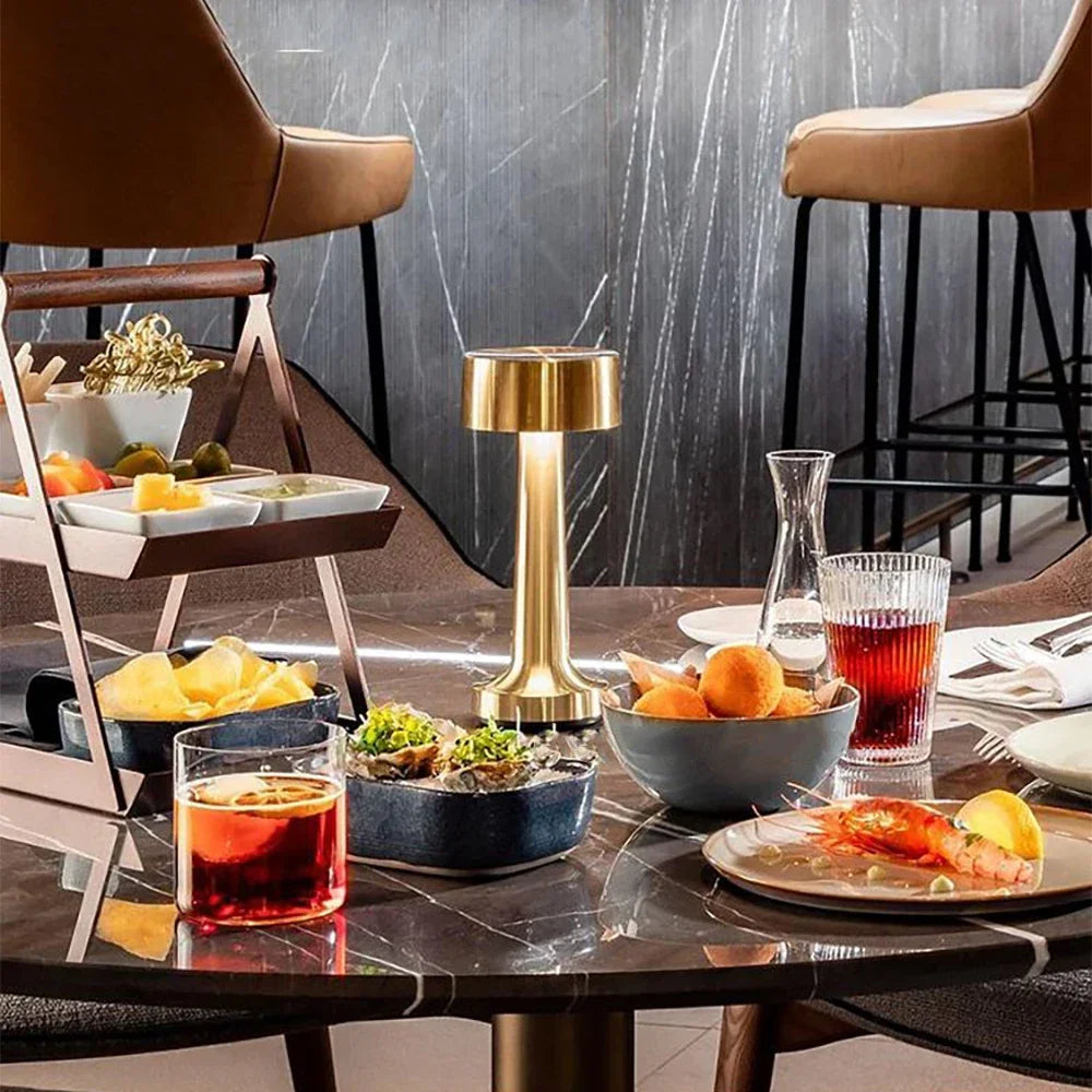 Retro Table Lamp Metal Touch Decor for Bar Coffee Restaurant Decoration Light Desk LED Rechargeable Night Light Bedroom Decor