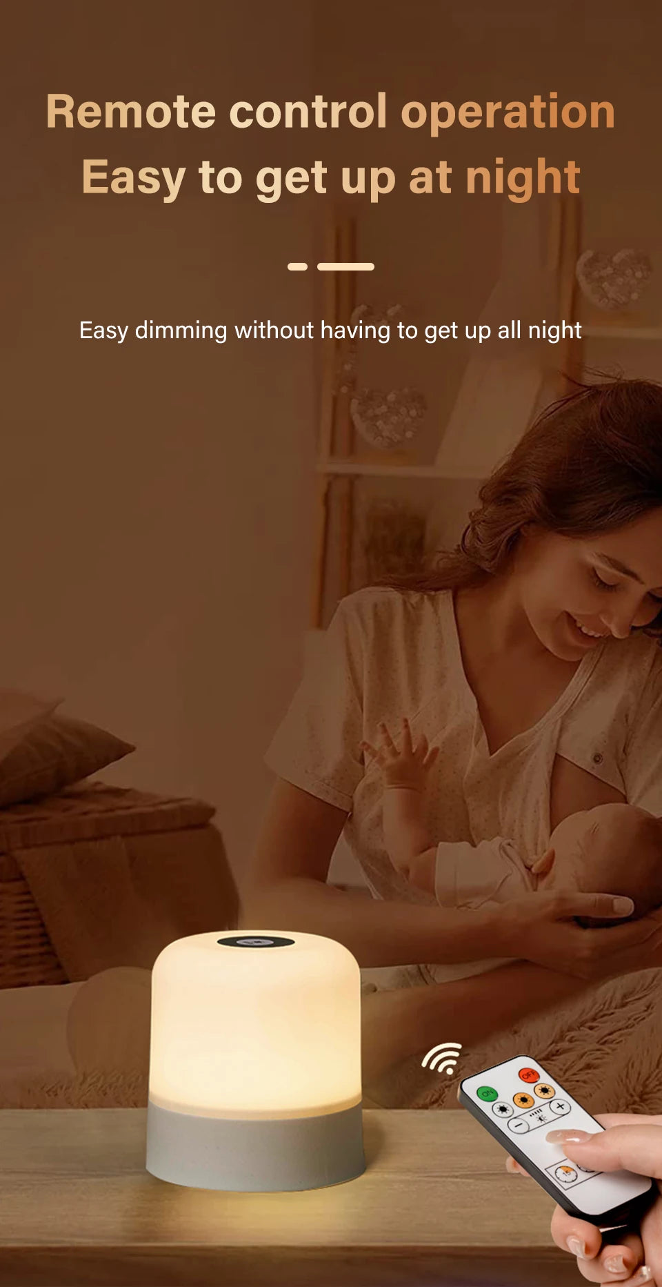 Touch LED Night Light USB Table Lamps Rechargeable Dimmable Bedside Light for Bedroom Decor Home Christmas Gift Child Night Lamp
