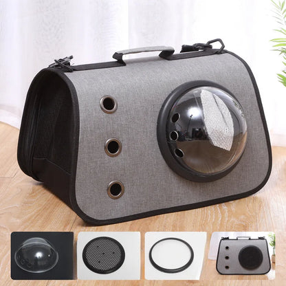Portable Pet Backpack for Outdoor Travel Foldable Transparent Cat Backpack Suitable Dogs and Cats Breathable Tote Bag for Travel