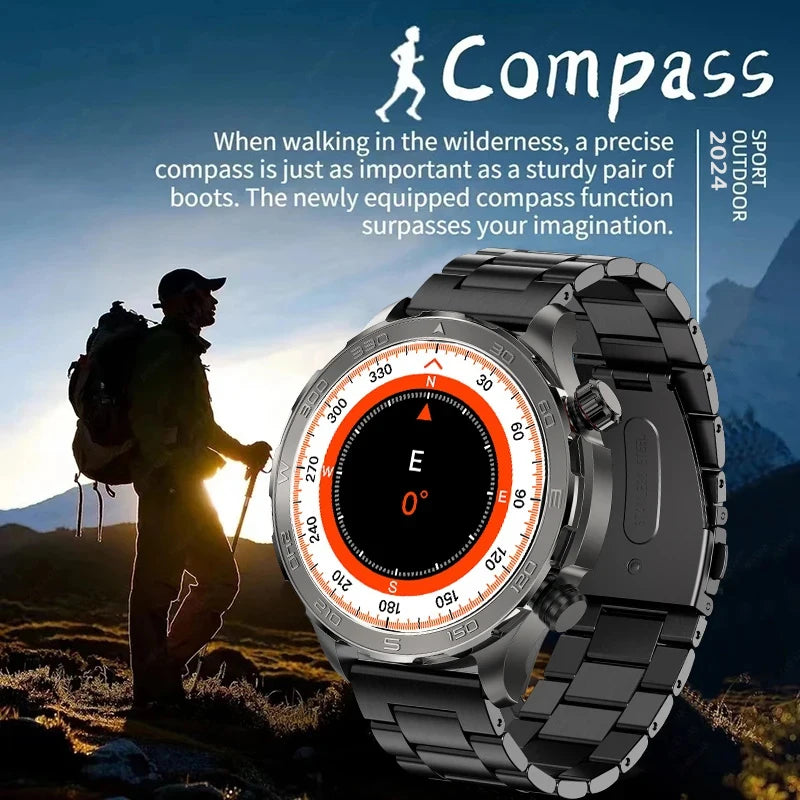 2025 New GPS Bluetooth Call Smart Watch Men AMOLED HD Screen Heart Rate NFC IP68 Waterproof Sports Smart Watch For Android iOS
