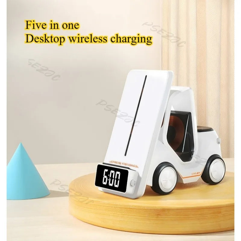 Desktop Car Wireless Charger Suitable for Mobile Phones Headphones Watches Three in One Wireless Charger