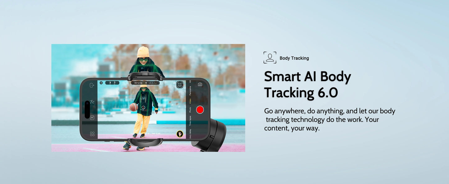 AOCHUAN Smart XPro Smartphone 3 Axis Gimbal Stabilizer For iPhone and Android Smartphone Shooting Video With fill light effect