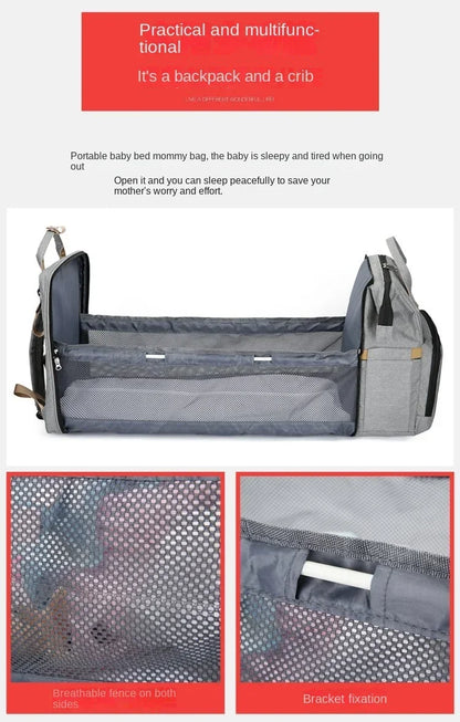 Multifunctional Mommy Bag Large Capacity Foldable Stroller Diaper Organizer Travel Shoulder Bags for Mother and Baby