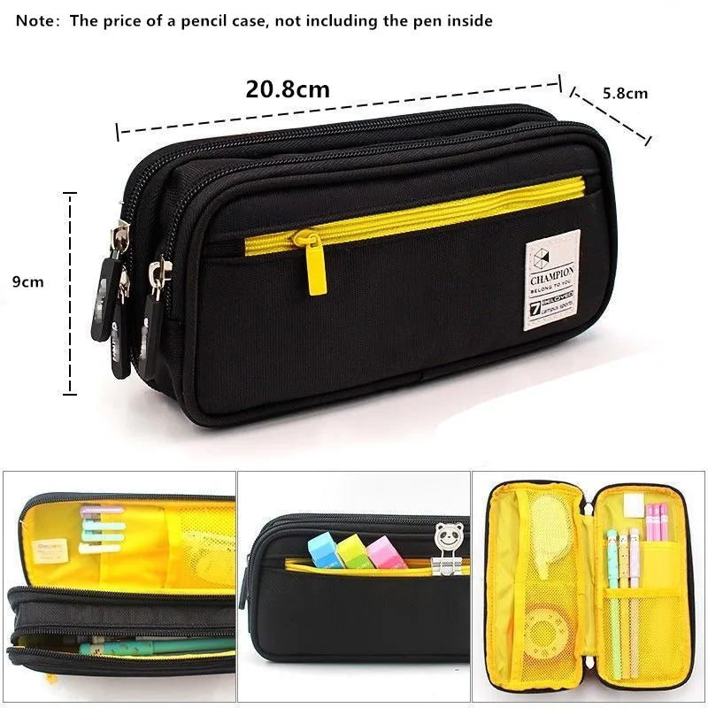 Large Capacity Pencil Case Stationery Cute Boys Girls Gift Pen Bag Pen Box Pencil Cases Storage Student School Office Supplies