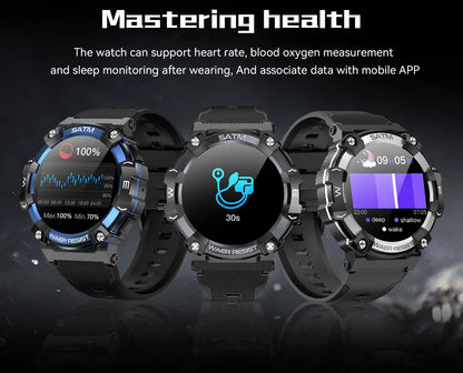 PG666 Bluetooth Call Smart Watch Men Outdoor Rugged Sport Fitness Tracker Smartwatch Heart Rate Blood Pressure Oxygen Monitor