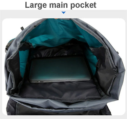 70L Nylon Camping Backpack Travel Bag With Rain Cover Outdoor Hiking Daypack Mountaineering Backpack Men Shoulder Bags Luggage